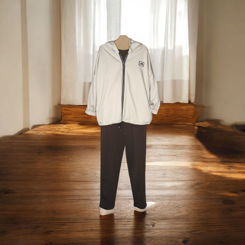 SUDADERA MIMI CREMALLERA BEIGE