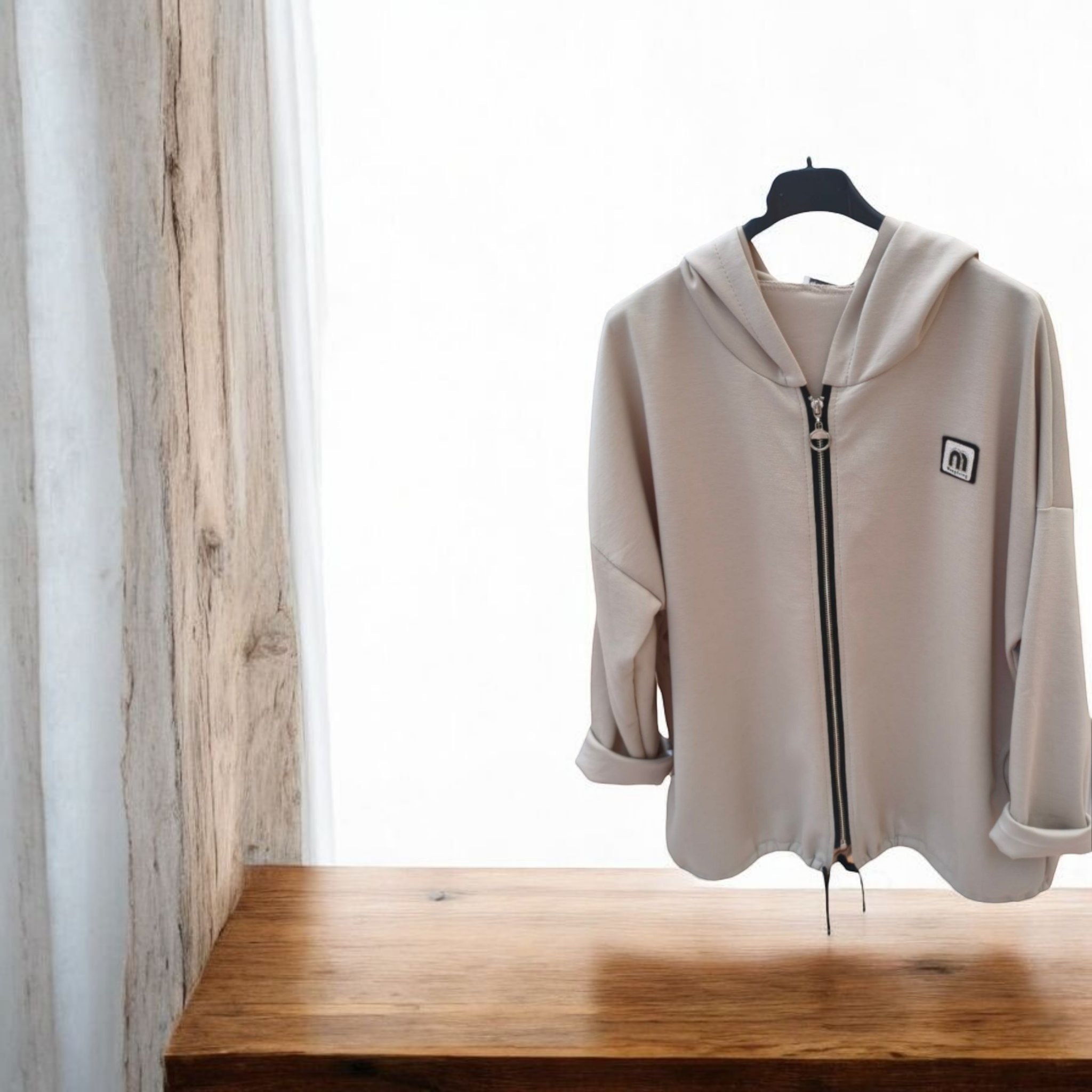 SUDADERA MIMI CREMALLERA BEIGE