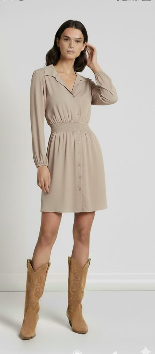 VESTIDO TAUPE DE PUNTO