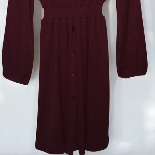 VESTIDO BURDEOS PUNTO