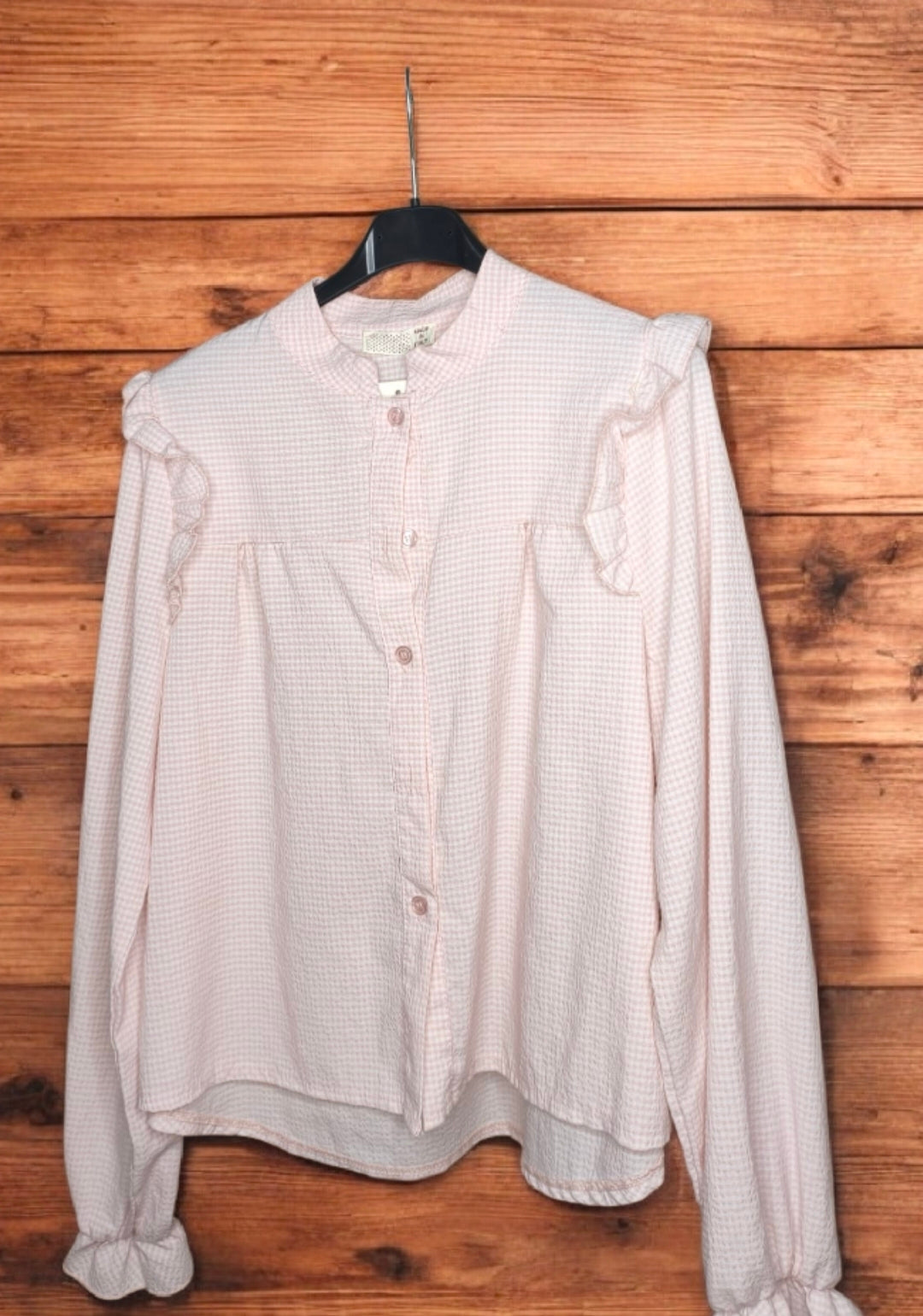 CAMISA VOLANTES  HOMBROS A CUADROS
