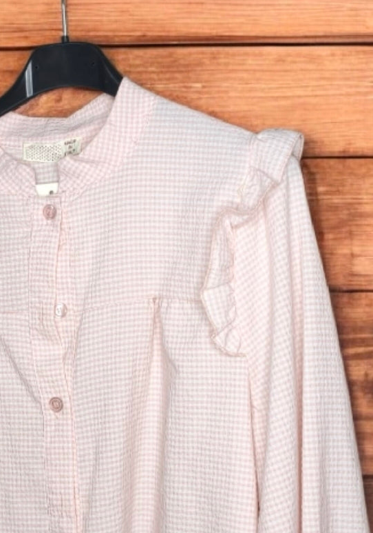 CAMISA VOLANTES  HOMBROS A CUADROS